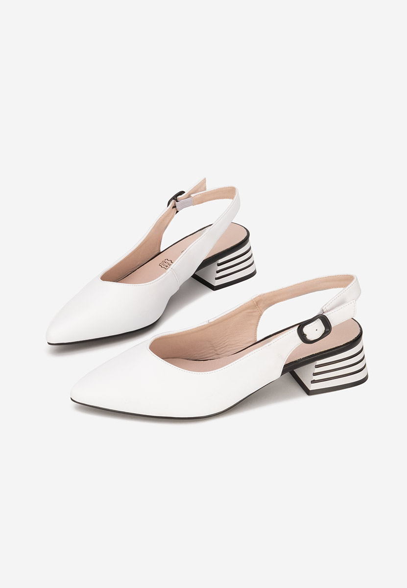 Pantofi slingback Ranina albi