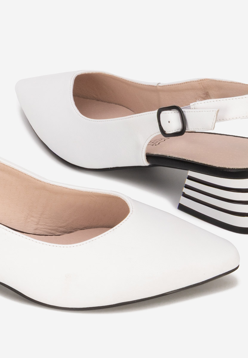 Pantofi slingback Ranina albi