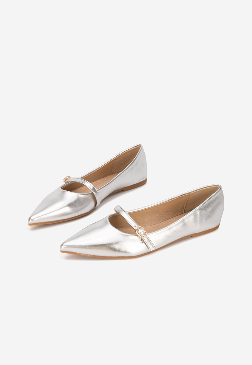 Balerini cu varf ascutit Izaura argintii