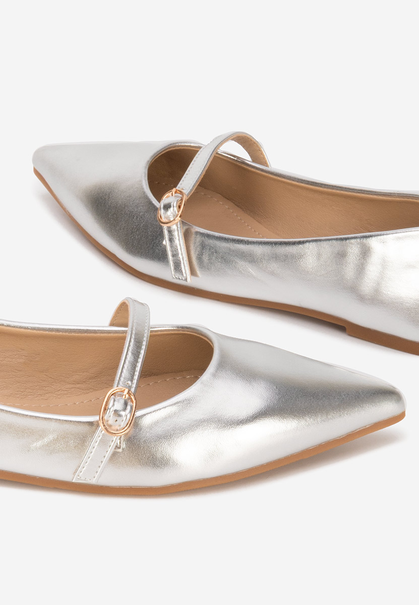 Balerini cu varf ascutit Izaura argintii