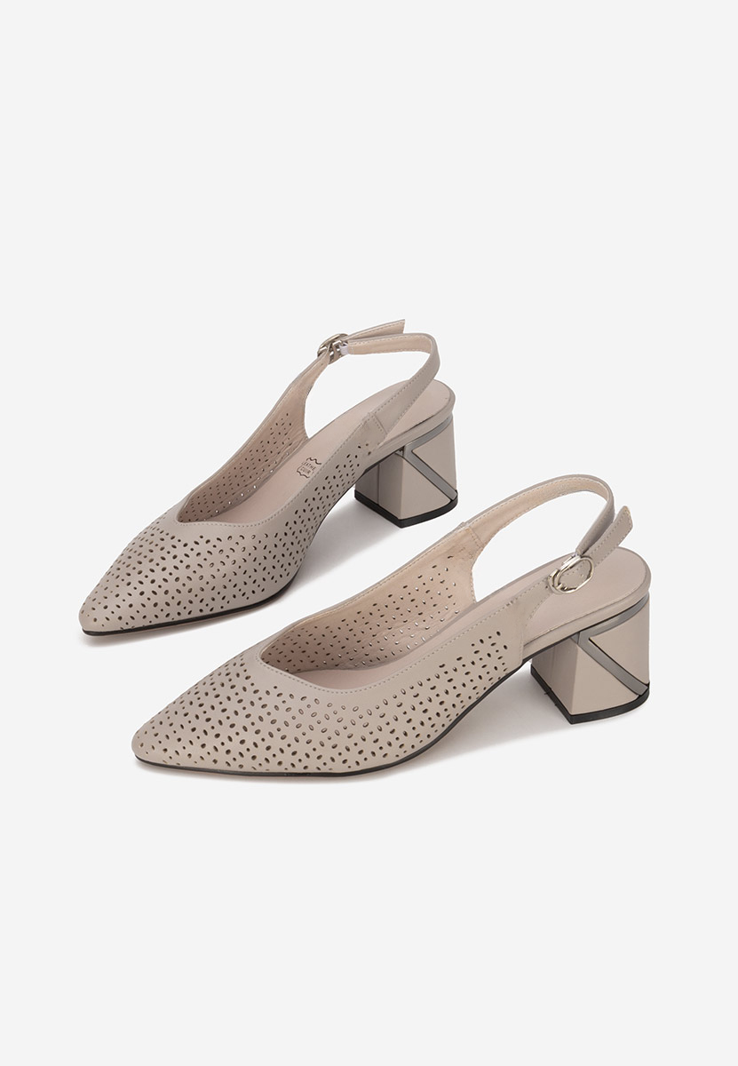 Pantofi slingback Fermina gri
