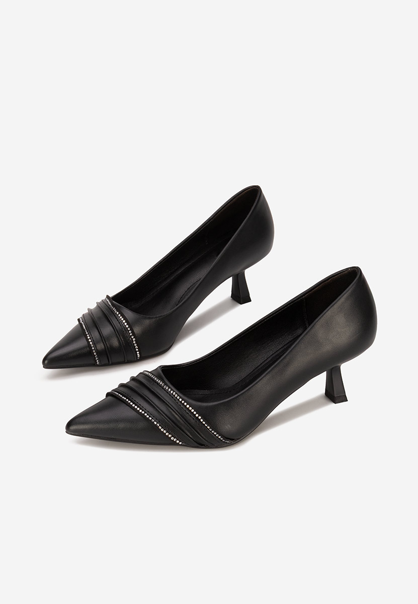 Pantofi cu toc mic Enolia negri