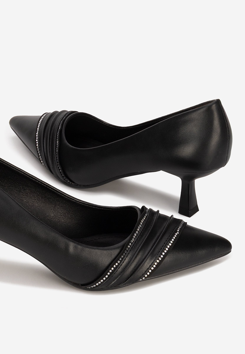 Pantofi cu toc mic Enolia negri