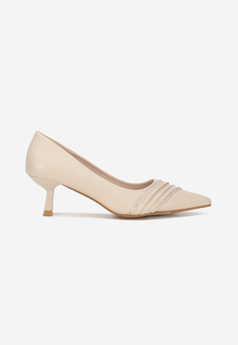Pantofi cu toc mic Enolia bej