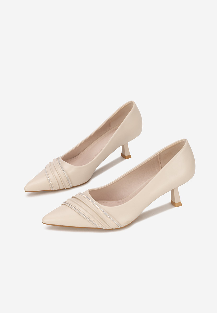 Pantofi cu toc mic Enolia bej