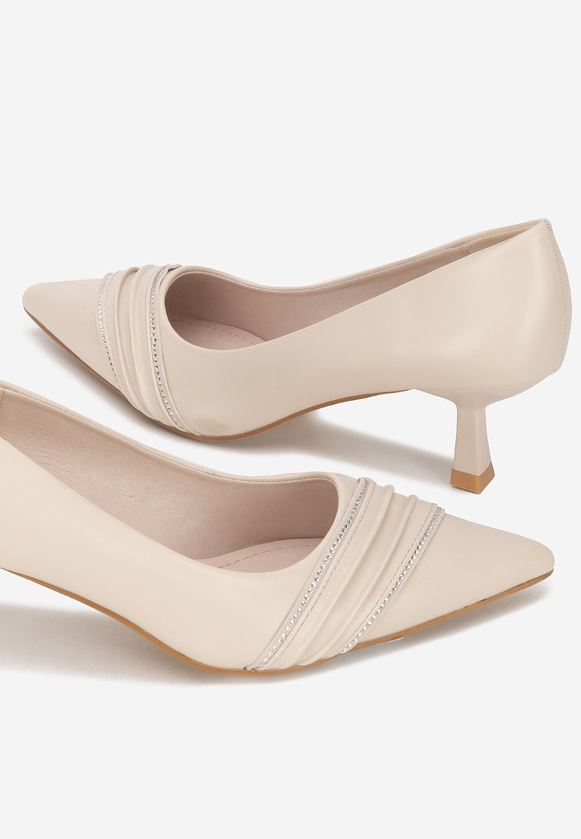 Pantofi cu toc mic Enolia bej