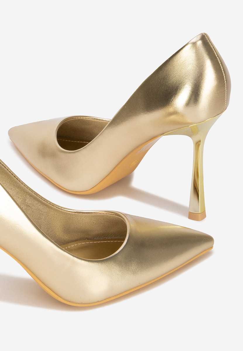 Pantofi stiletto Isabele aurii