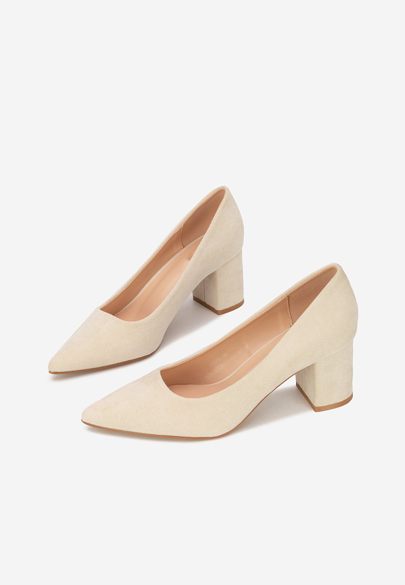 Pantofi cu toc gros Jolenia bej