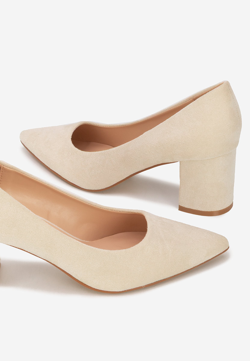 Pantofi cu toc gros Jolenia bej