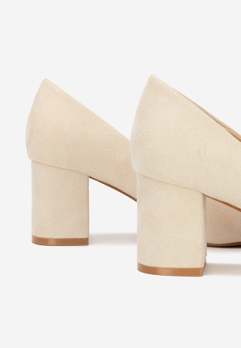 Pantofi cu toc gros Jolenia bej