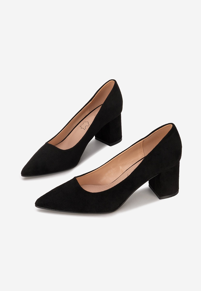 Pantofi cu toc gros Jolenia negri