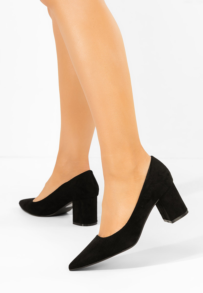 Pantofi cu toc gros Jolenia negri