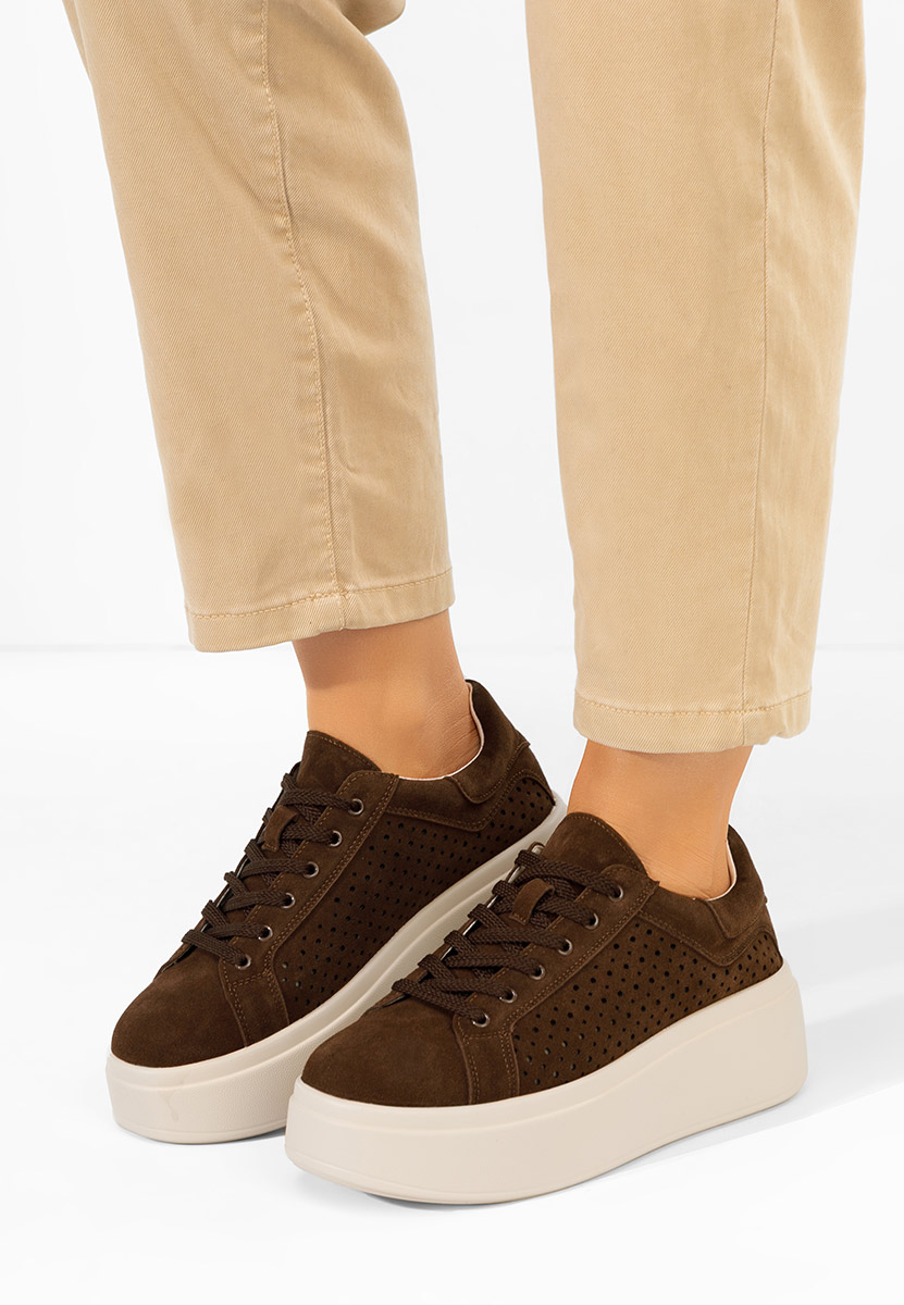 Sneakers cu platformă Siminia maro