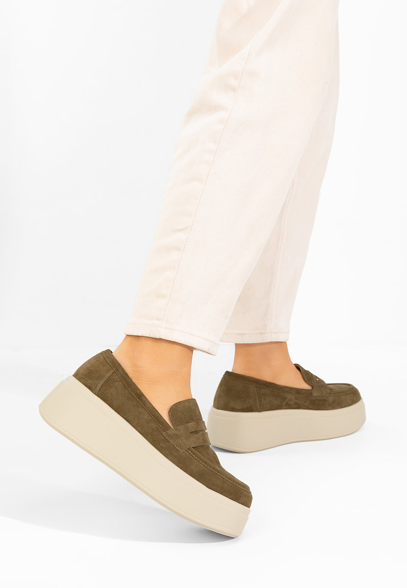 Mocasini cu platforma Herminia verzi