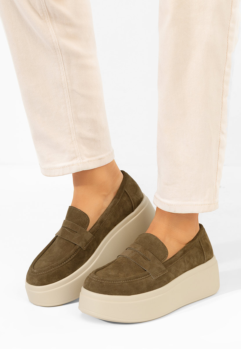 Mocasini cu platforma Herminia verzi