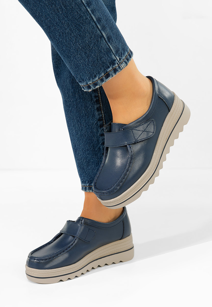 Mocasini dama cu platforma Hanina navy