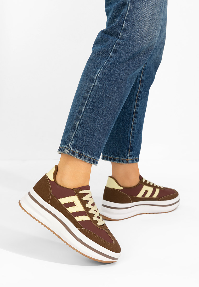 Sneakers cu platformă Jesie maro