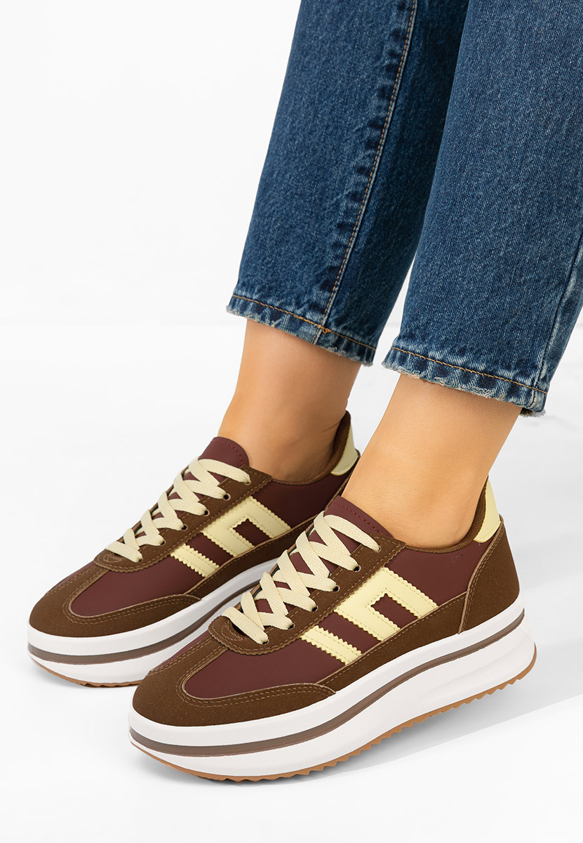 Sneakers cu platformă Jesie maro
