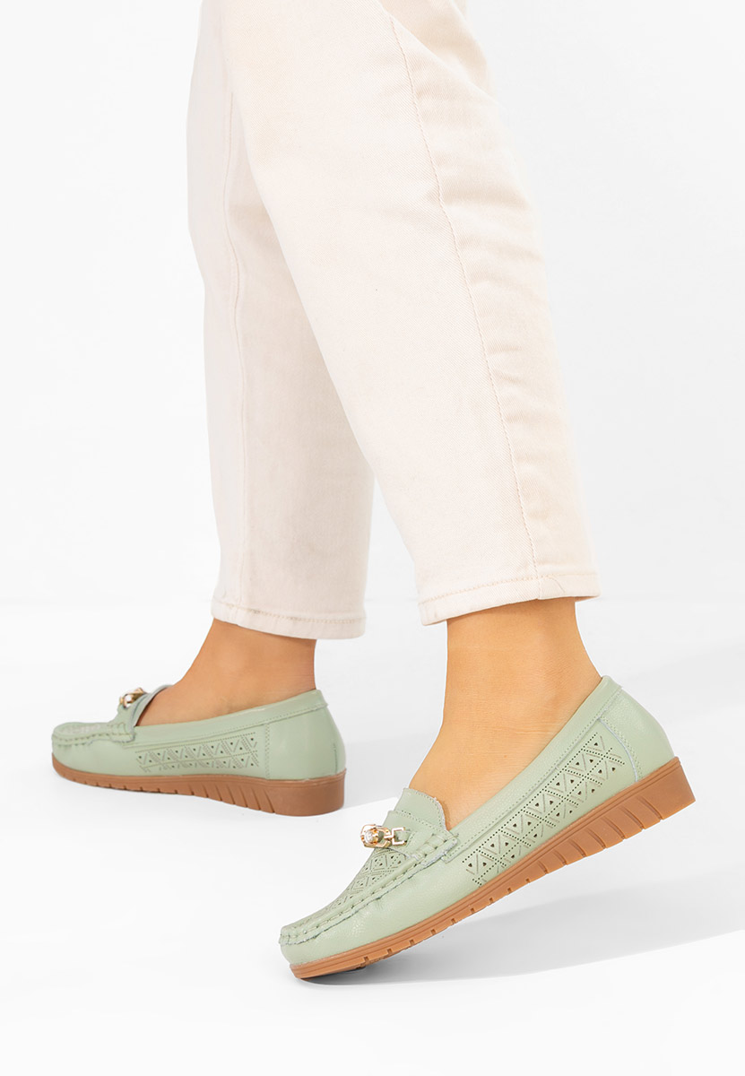 Mocasini dama piele Giona verzi