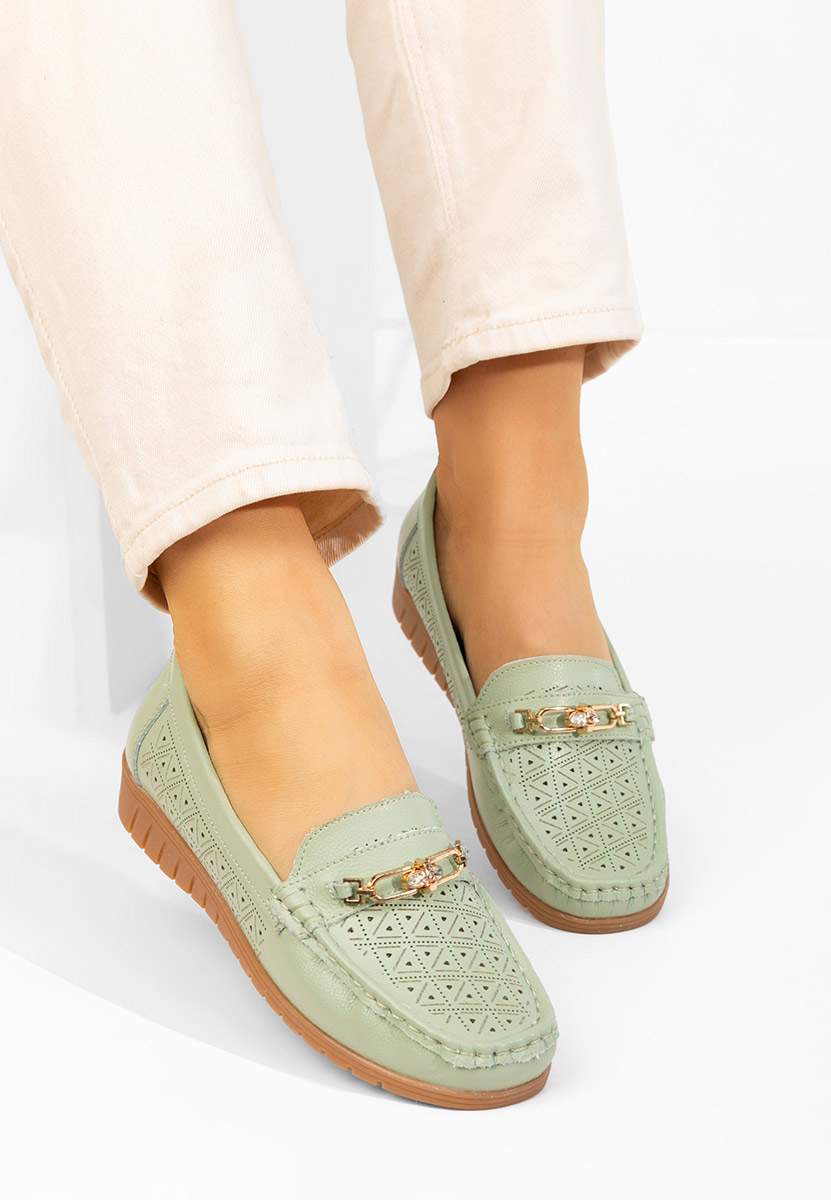 Mocasini dama piele Giona verzi