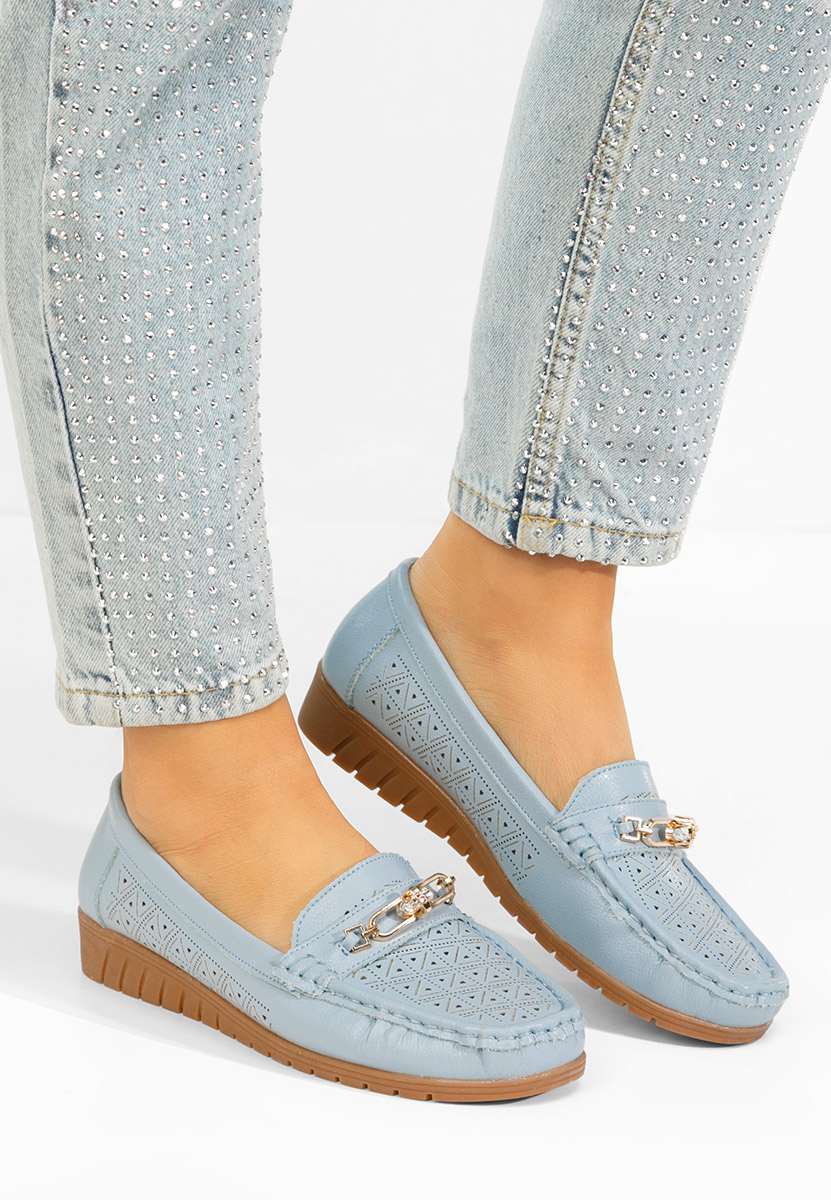 Mocasini dama piele Giona albastri