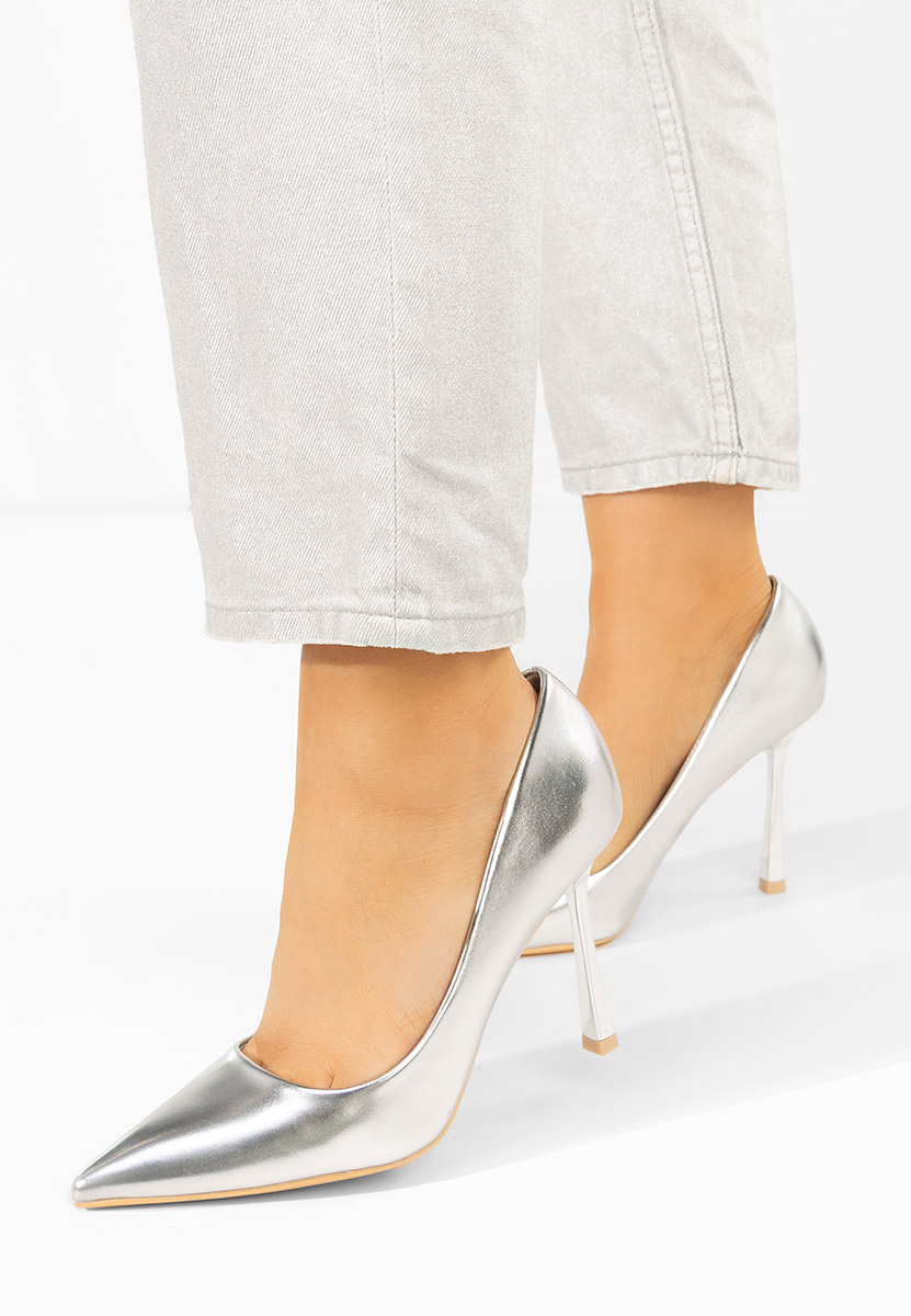 Pantofi stiletto Isabele argintii