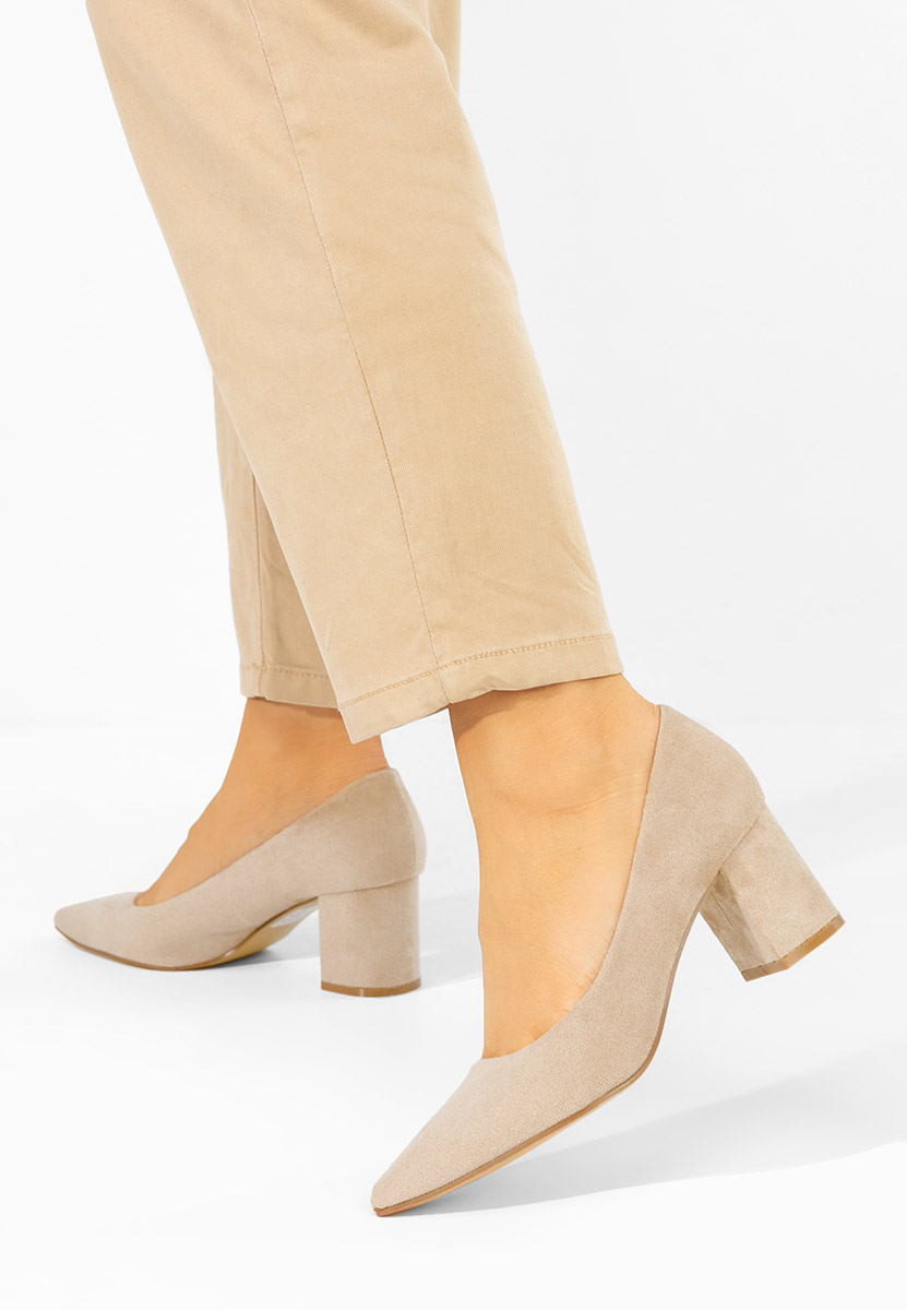 Pantofi cu toc gros Jolenia kaki