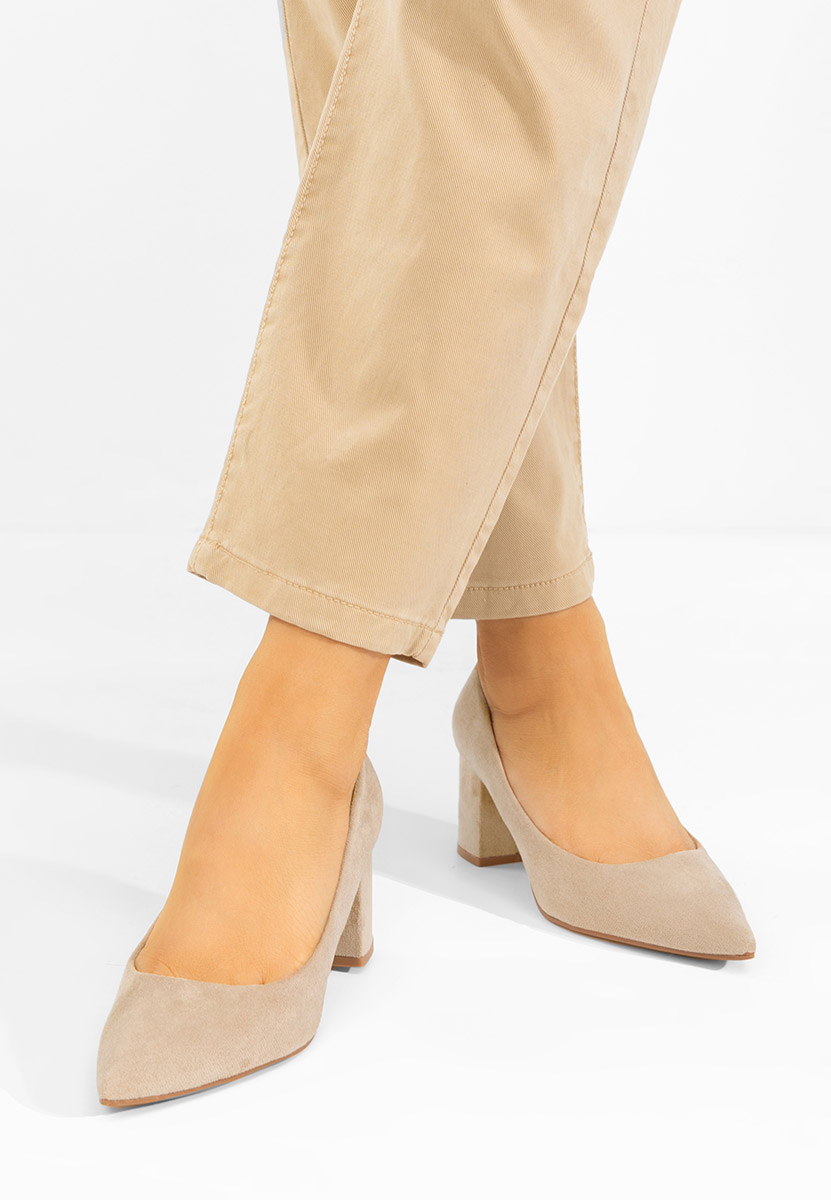 Pantofi cu toc gros Jolenia kaki