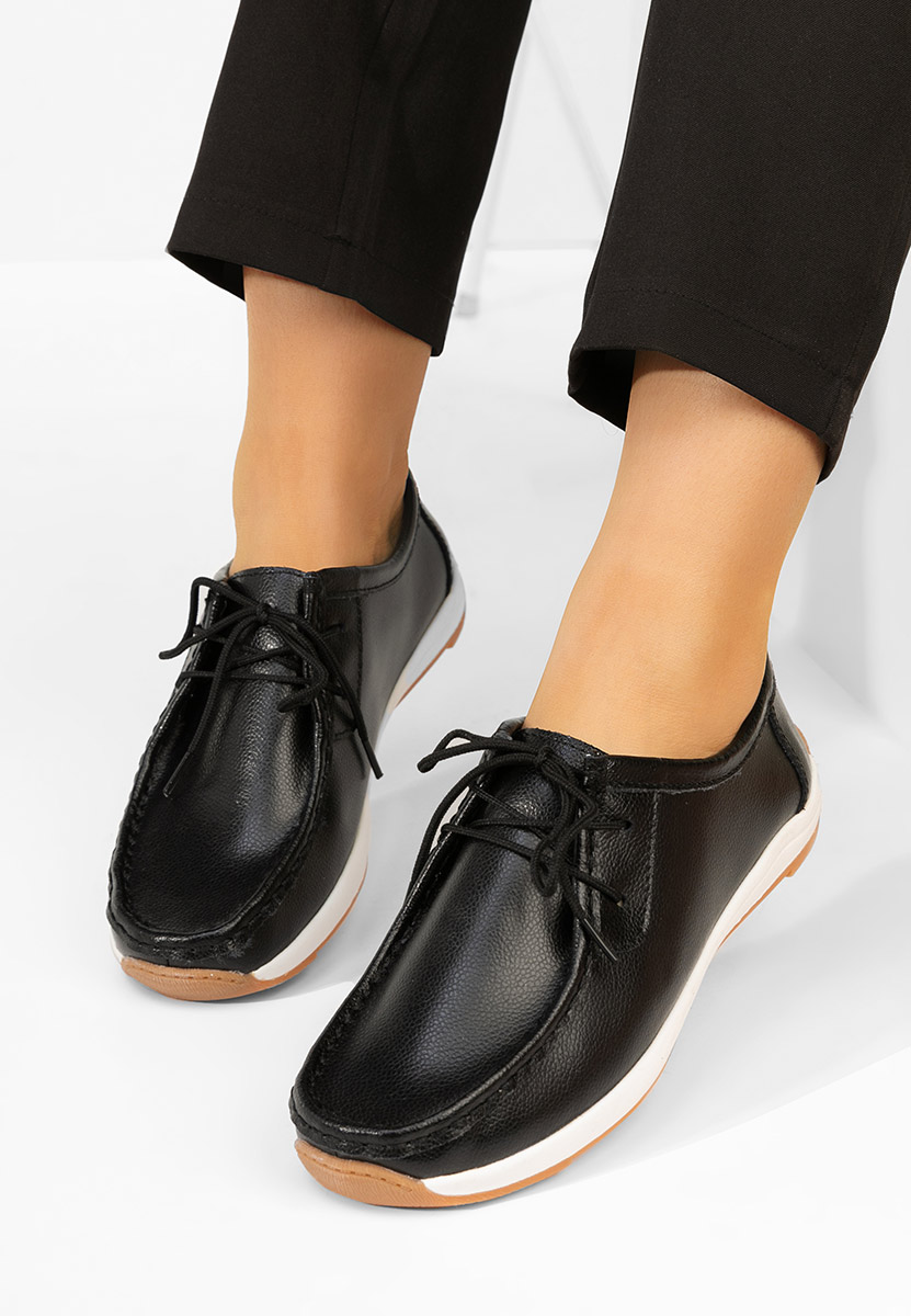 Mocasini piele naturala Solenia negri