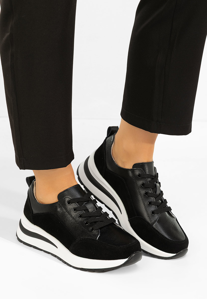 Sneakers cu platforma Janelia negri
