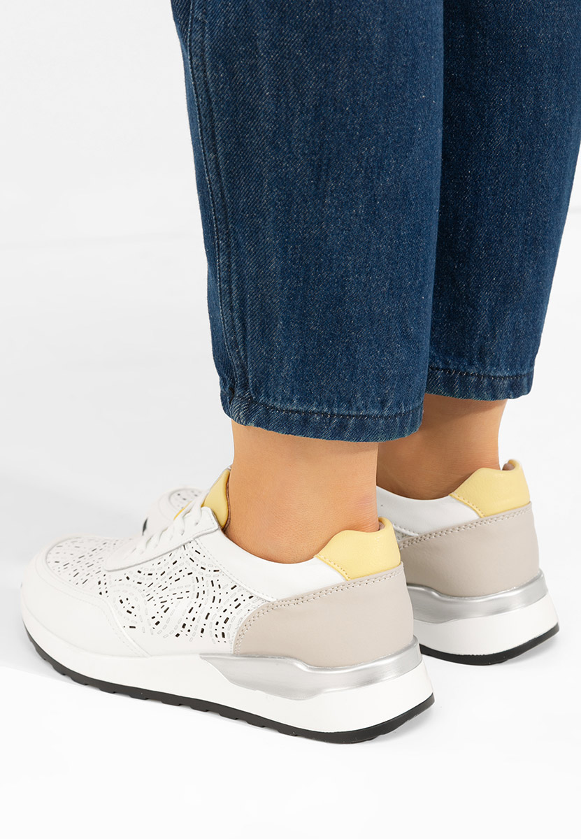 Sneakers dama piele Ellania V2 albi