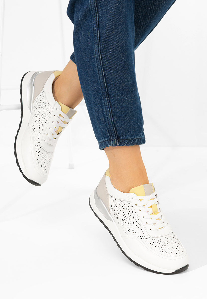 Sneakers dama piele Ellania V2 albi