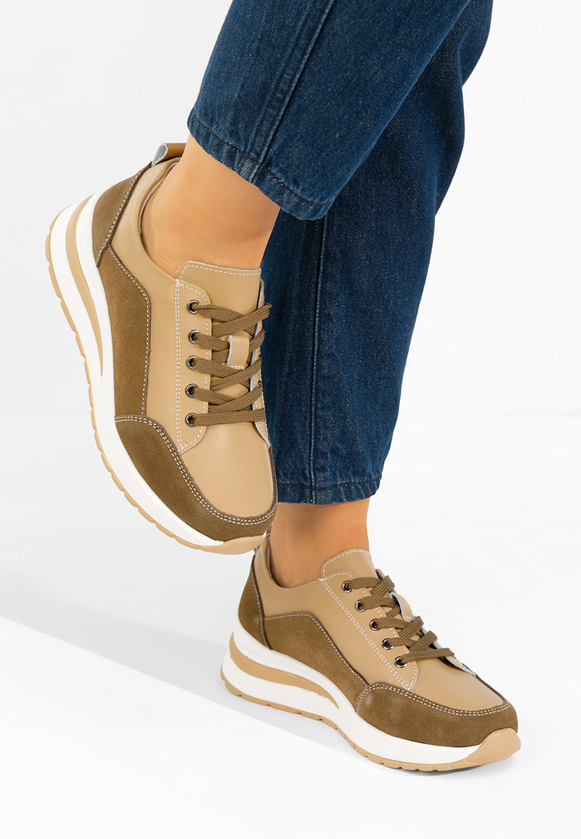 Sneakers cu platforma Janelia kaki