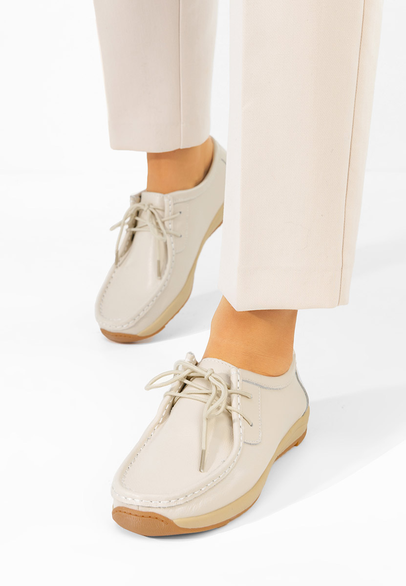 Mocasini piele naturala Solenia bej