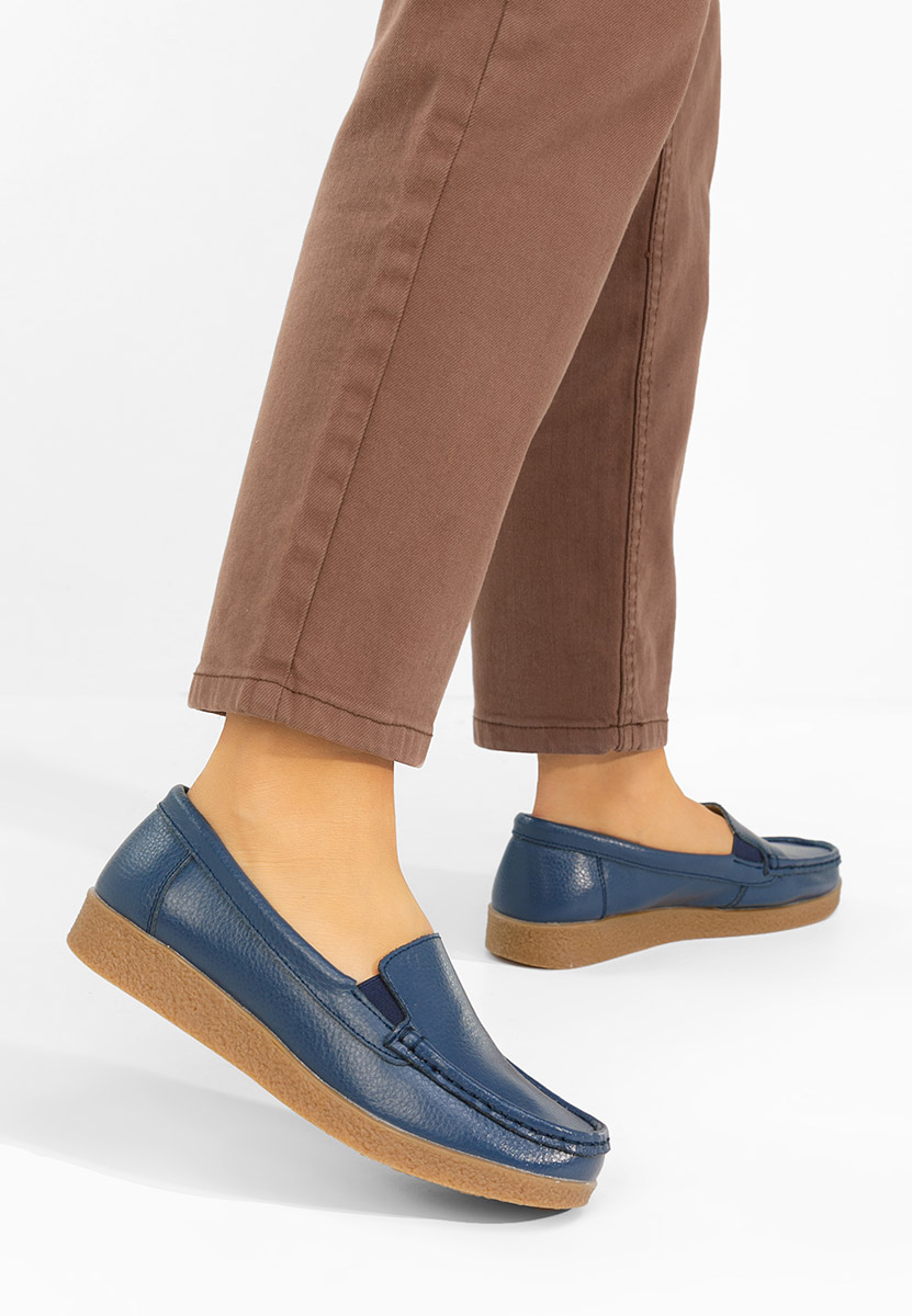 Mocasini piele naturala Nerida navy