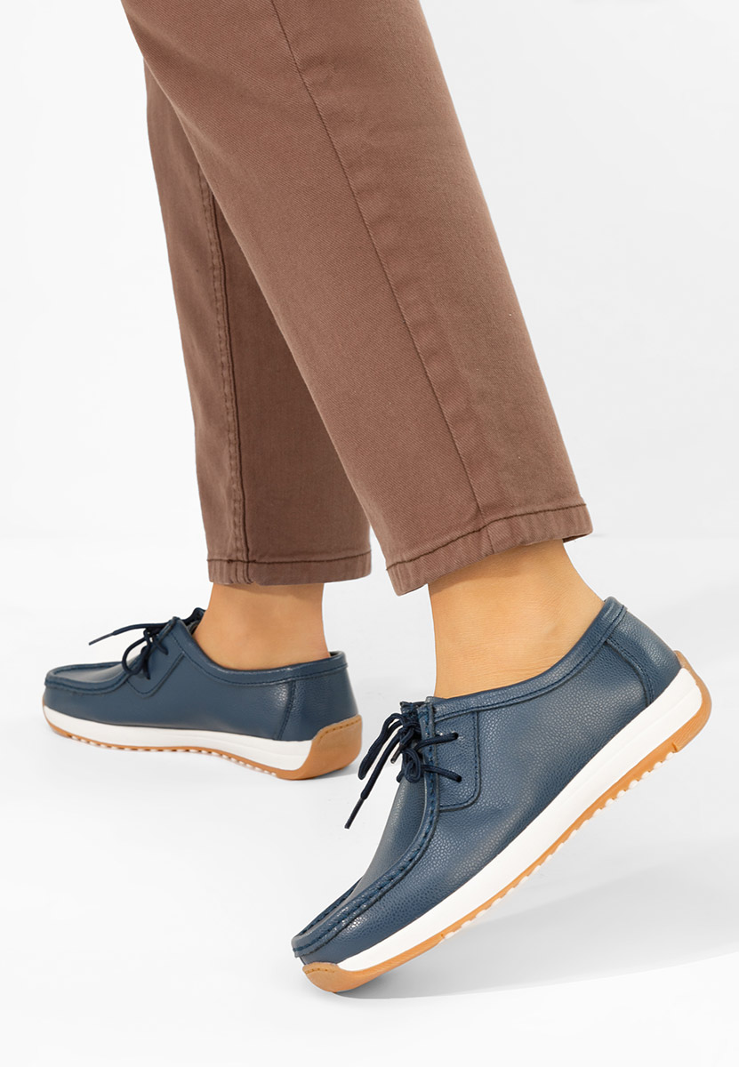 Mocasini piele naturala Solenia navy