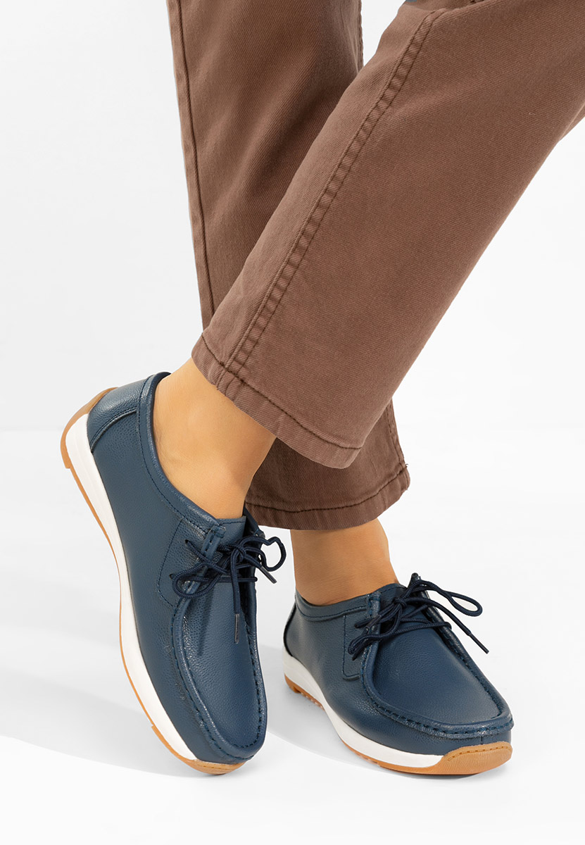 Mocasini piele naturala Solenia navy