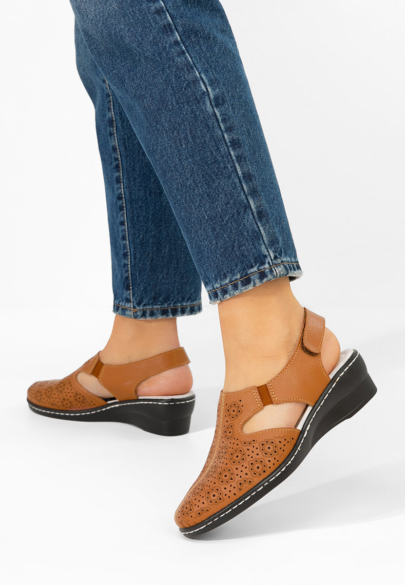 Pantofi slingback Ofelya camel