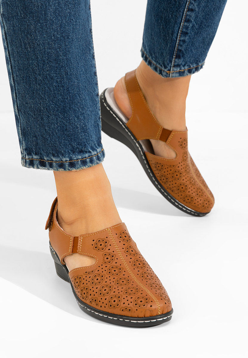 Pantofi slingback Ofelya camel