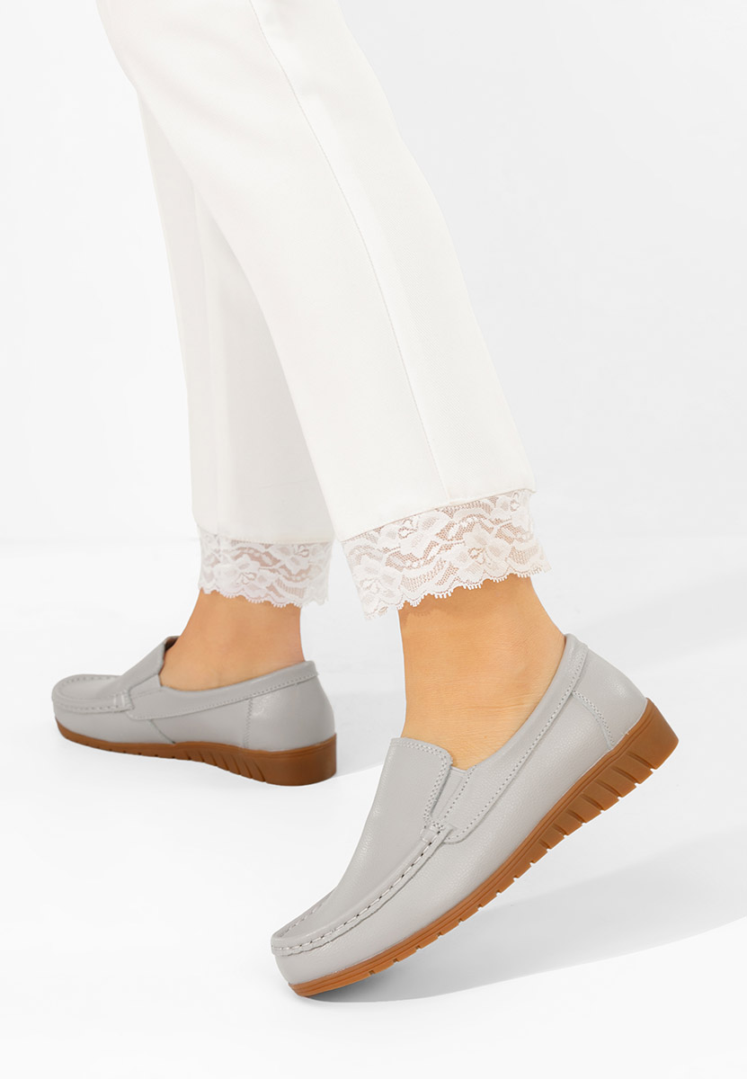 Mocasini dama piele Panoma gri