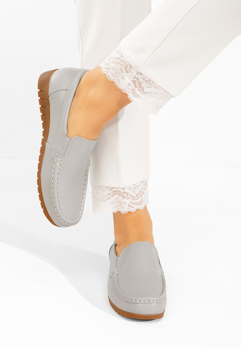 Mocasini dama piele Panoma gri