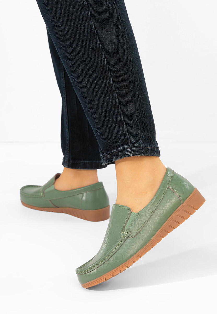 Mocasini dama piele Panoma verzi