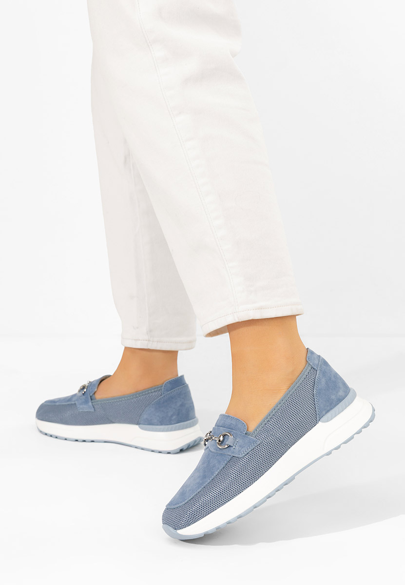 Mocasini dama piele Hermony albastri