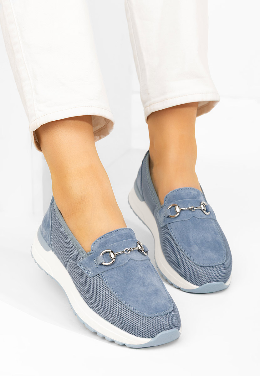 Mocasini dama piele Hermony albastri