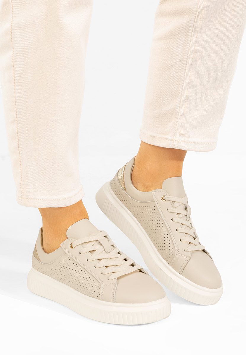 Sneakers dama piele Ginetta bej