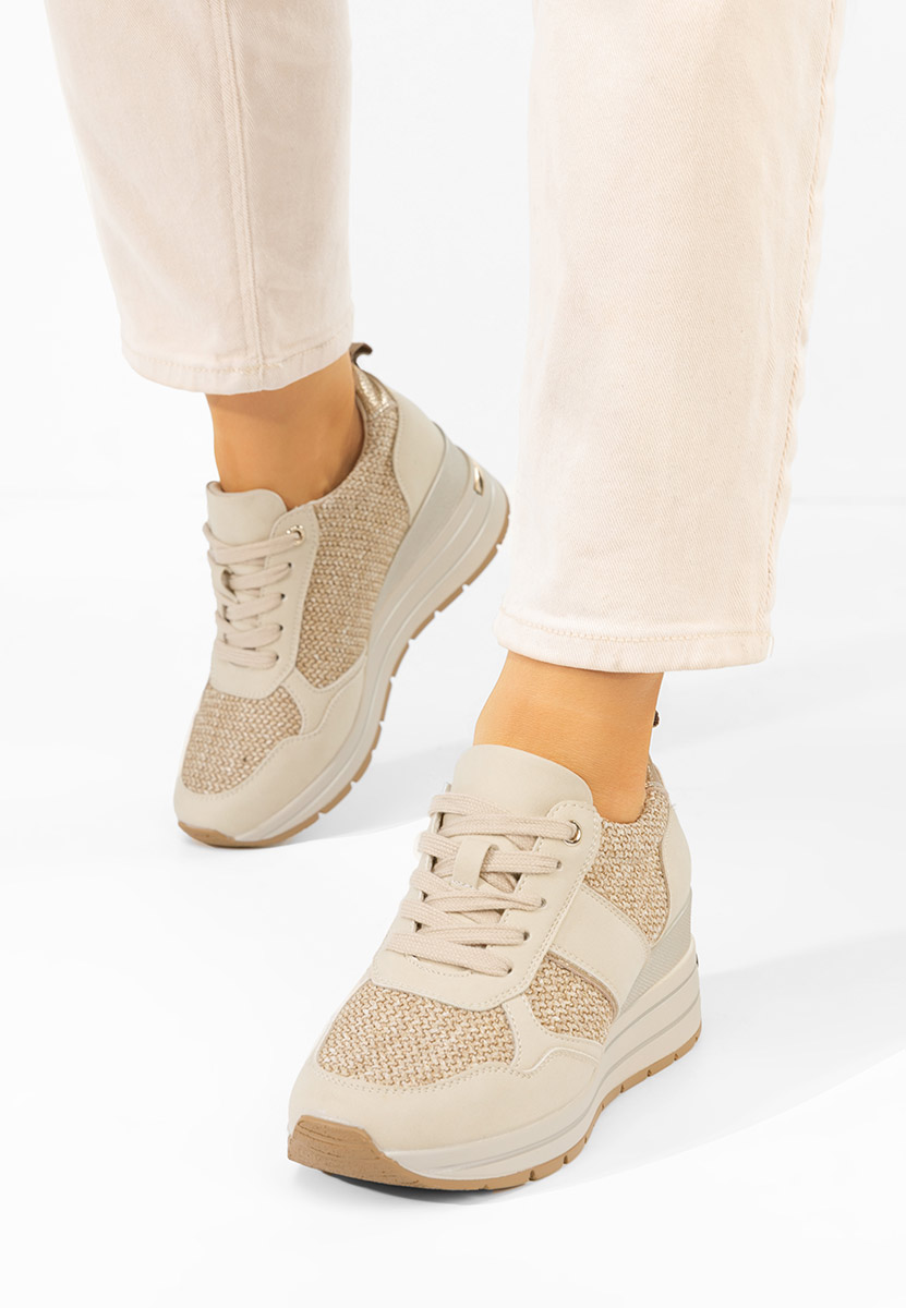 Sneakers cu platforma Izadora bej