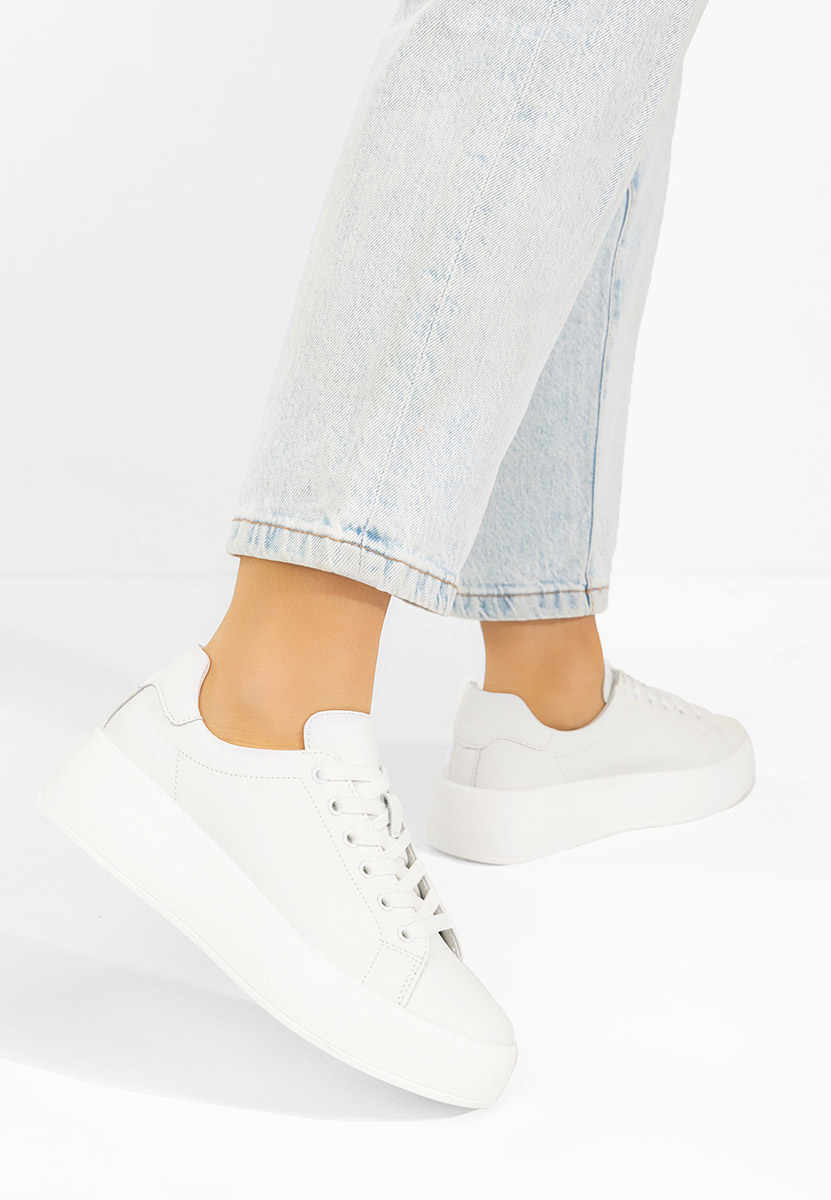 Sneakers dama piele Calypso albi