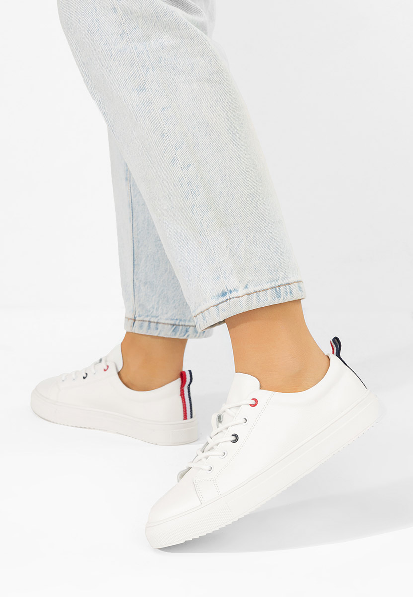 Pantofi casual dama piele Cataleia albi