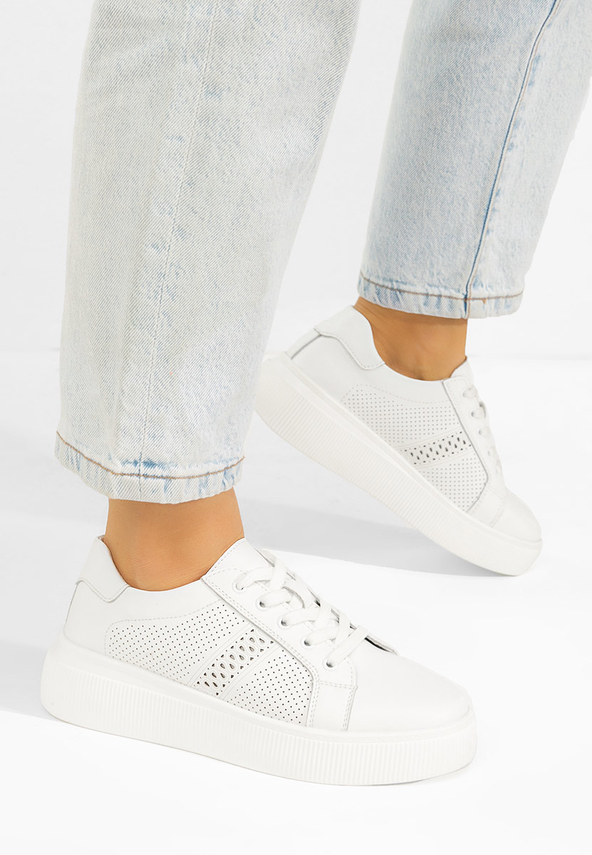 Sneakers dama piele Ofilia albi