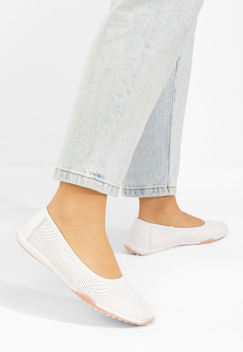 Balerini dama piele Sindia albi